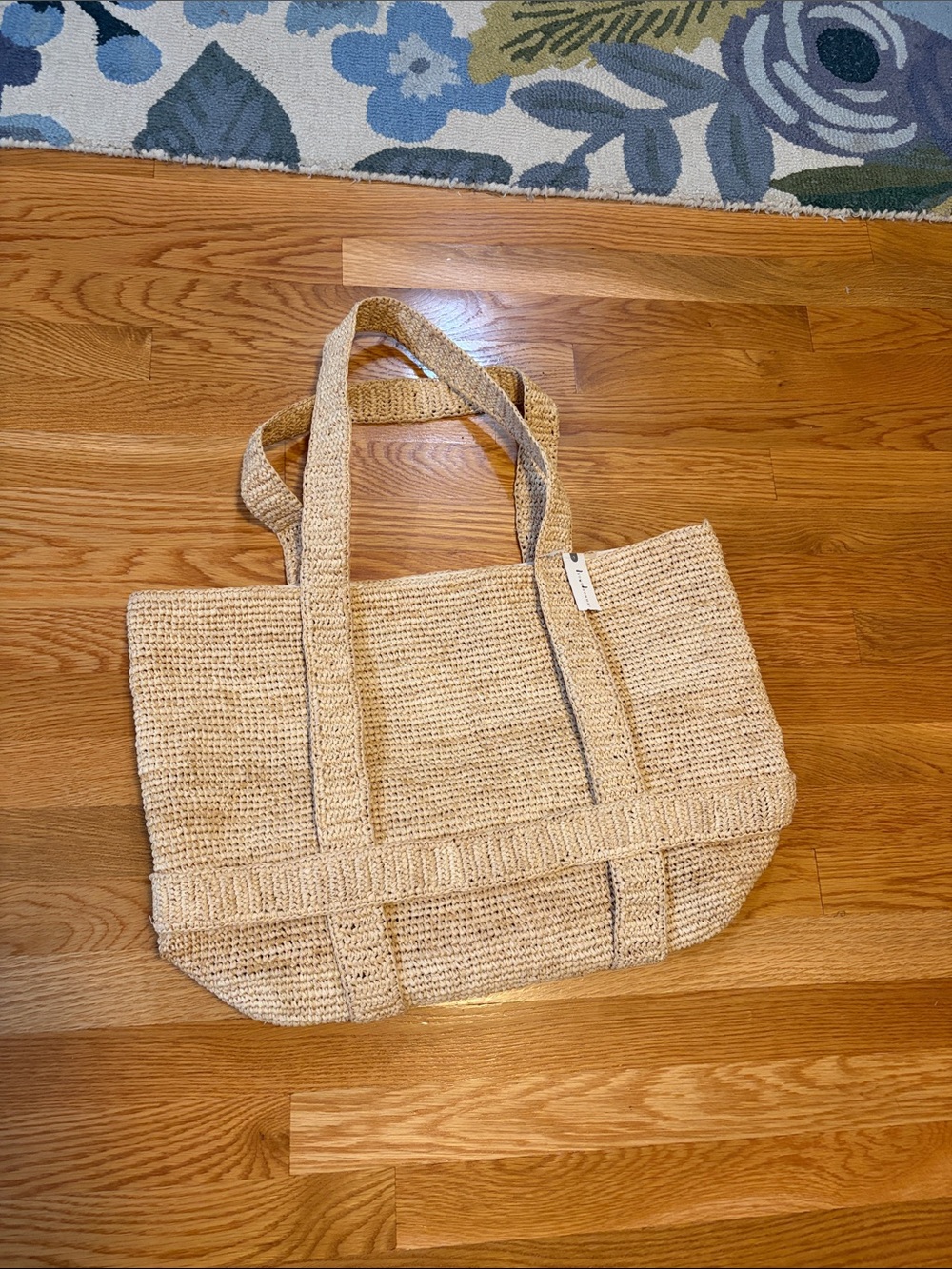 Anthropologie x Hat Attack Raffia Traveler Bag FLAWED NWT - Picture 5 of 13